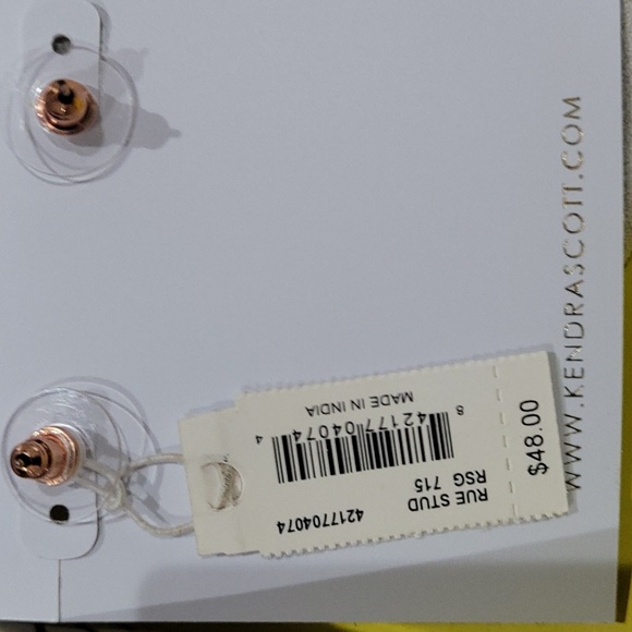 NWT KENDRA SCOTT RUE STUD EARRINGS Rose Gold - Picture 4 of 7